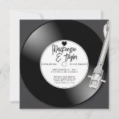 Retro Vinyl Record Photo Cover Wedding Einladung (Rückseite)