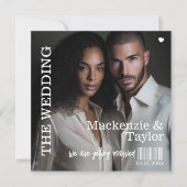 Retro Vinyl Record Photo Cover Wedding Einladung (Vorderseite)