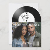 Retro Vinyl Record Photo Cover Wedding Einladung (Vorderseite)