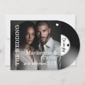 Retro Vinyl Record Photo Cover Wedding Einladung (Vorderseite)