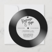 Retro Vinyl Record Photo Wedding Einladung (Vorderseite)