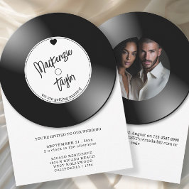 Retro Vinyl Record Photo Wedding Einladung