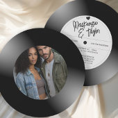 Retro Vinyl Record Photo Wedding Einladung