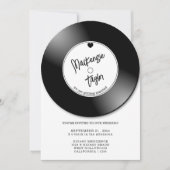 Retro Vinyl Record Photo Wedding Einladung (Vorderseite)