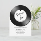 Retro Vinyl Record Photo Wedding Einladung (Stehend Vorderseite)