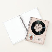 Retro Vinyl Record Pink Abschluss Gästebuch Notizblock (Innenseite)