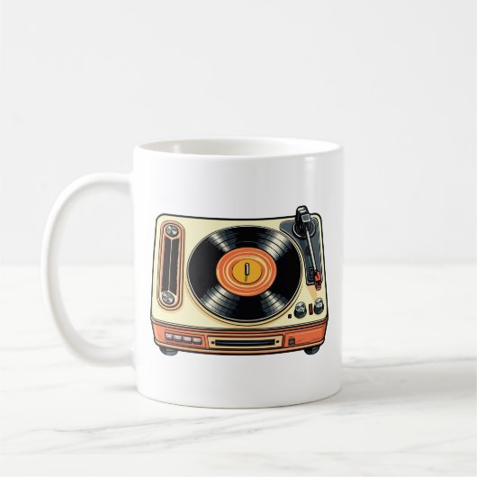 Retro Vinyl Record Player Kaffeetasse (Links)