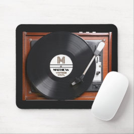 Retro Vinyl Record Player Mousepad