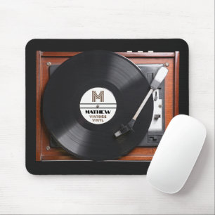 Retro Vinyl Record Player Mousepad