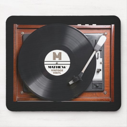 Retro Vinyl Record Player Mousepad (Vorne)