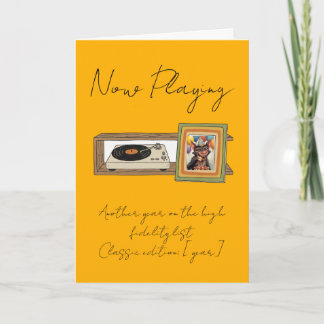 Retro Vinyl Record Player Photo Personalized Karte