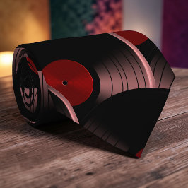 Retro Vinyl Record Pop Culture Necktie Necktie Tie Krawatte