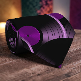 Retro Vinyl Record Pop Culture Necktie Necktie Tie Krawatte