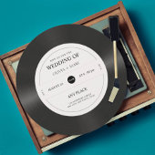 Retro Vinyl Record QR Code Hochzeit Einladung