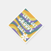 Retro Vinyl Record Rocks Funky 80er Hippe Baby Gir Serviette (Ecke)