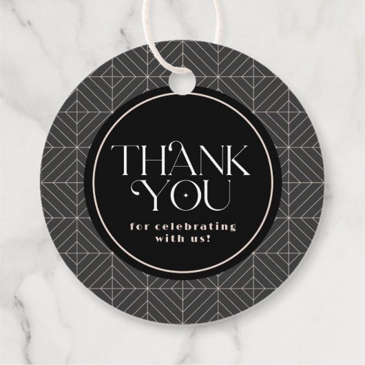 Retro Vinyl Record Rosa Abschluss Geschenkanhänger (Rückseite)