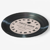 Retro Vinyl Record Rosa Abschluss Pappteller (Schrägansicht)