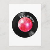 Retro Vinyl Record Rosa Diskothek Save the Date Postkarte (Vorderseite)