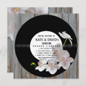Retro Vinyl Record Rustic Country Wedites Einladun Einladung (Vorne/Hinten)