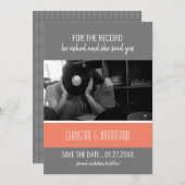 Retro Vinyl Record Save the Date Karte (Vorne/Hinten)