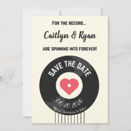 Retro Vinyl Record Save the Date - Music Lover
