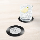 Retro Vinyl Record Song Request Runder Pappuntersetzer (Vor Ort)