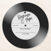 Retro Vinyl Record Song Request Runder Pappuntersetzer (Vorderseite)