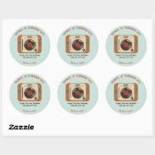 Retro Vinyl Record Thank You Round Stickers (Blatt)