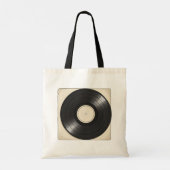 Retro Vinyl Record Tote Bag Tragetasche (Rückseite)