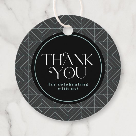 Retro Vinyl Record Türkis Abschluss Geschenkanhänger (Rückseite)