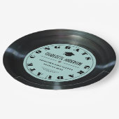 Retro Vinyl Record Türkis Abschluss Pappteller (Schrägansicht)