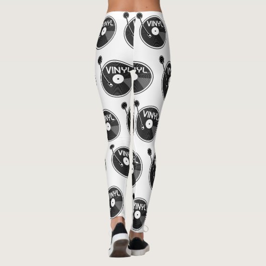 Retro Vinyl Record-Turntable Leggings (Rückseite)