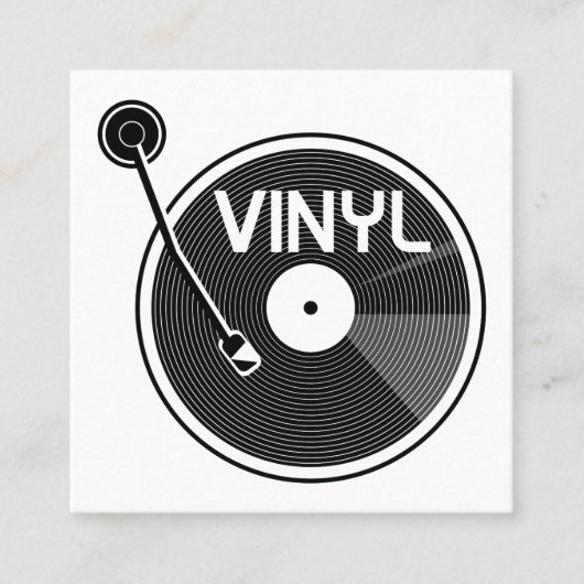 Retro Vinyl Record-Turntable Quadratische Visitenkarte (Vorderseite)