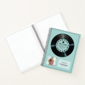 Retro Vinyl Record Turquoise Abschluss Gästebuch Notizblock (Innenseite)