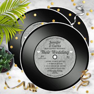 Retro Vinyl Record Wedding Einladung