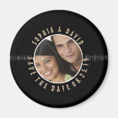 Retro Vinyl Record Wedding FOTO SAVE THE DATE Magnet (Vorne)