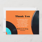 Retro Vinyl Record Wedding Foto Vielen Dank Dankeskarte (Vorderseite)