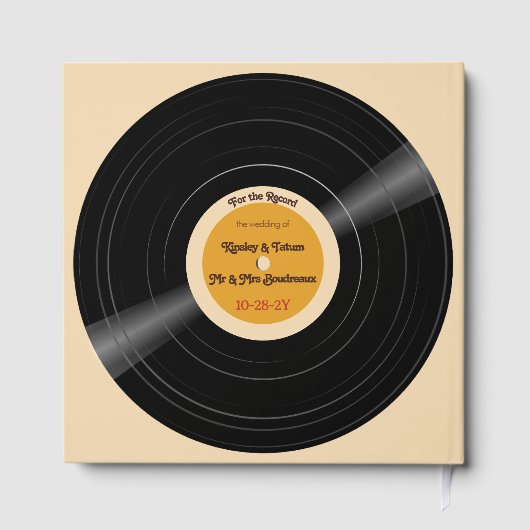 Retro Vinyl Record Wedding Gästebuch (Rückseite)