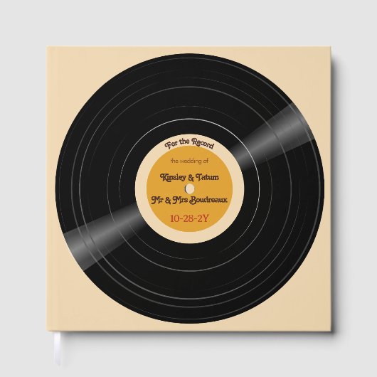 Retro Vinyl Record Wedding Gästebuch (Vorderseite)