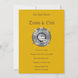 Retro Vinyl Record Wedding Invitation 70s Boho Einladung