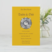 Retro Vinyl Record Wedding Invitation 70s Boho Einladung (Stehend Vorderseite)
