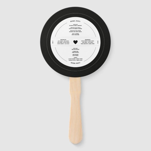 Retro Vinyl Record Wedding Program Fächer (Rückseite)