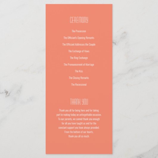 Retro Vinyl Record Wedding Program Programm (Rückseite)