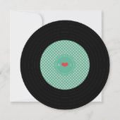 Retro Vinyl Record Wedding - Rosa Details Einladung (Rückseite)