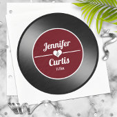 Retro Vinyl Record Wein Red Wedding Napkins Serviette