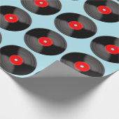 Retro Vinyl Record Wrapping Paper Geschenkpapier (Ecke)