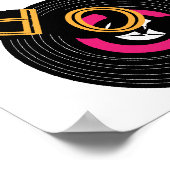 Retro Vinyl Records Pop Music Theme Poster (Ecke)