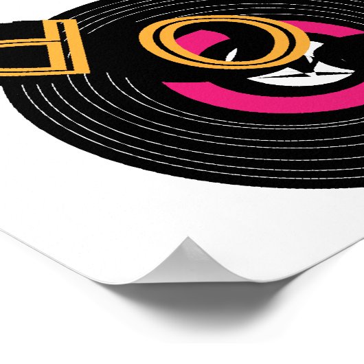 Retro Vinyl Records Pop Music Theme Poster (Ecke)