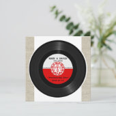 Retro Vinyl Rekord Doppelglückssaison Einladung (Stehend Vorderseite)