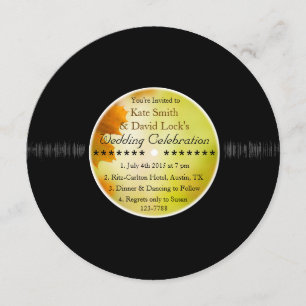 Retro-Vinyl-Schallplatte Herbst-Hochzeits-Einladun Einladung